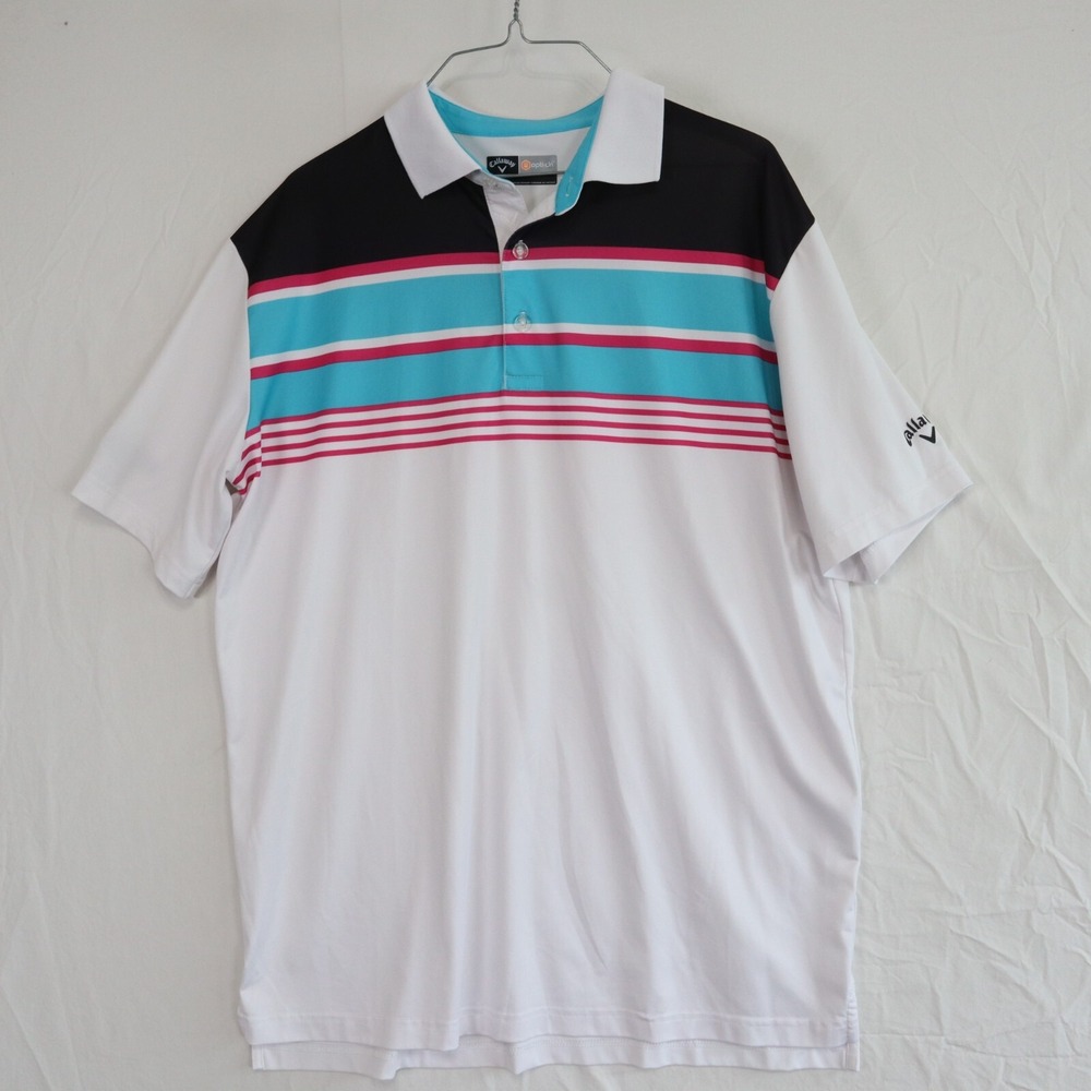 Callaway Polo Shirt Mens Medium Opti-Dri White Short Sleeve Southwyck Golf Club